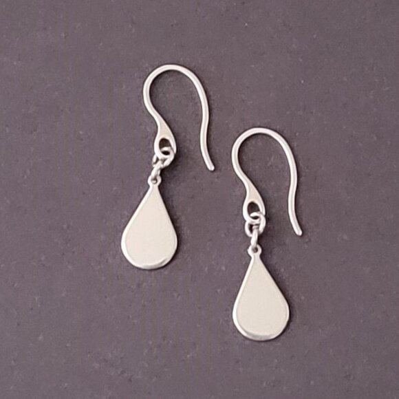 TEARDROP Stainless Steel HOOK Earrings Minimalist - Picture 1 of 16
